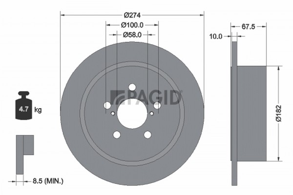2X Bremsscheibe Pagid 54678N FüR Legacy 4 BL Station Wagon BP Outback 2WD AWD-image