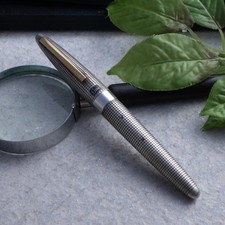 Vintage Rare 1970s Pilot Elite STERLING SILVER 18K Gold Custom Nib Fountain Pen