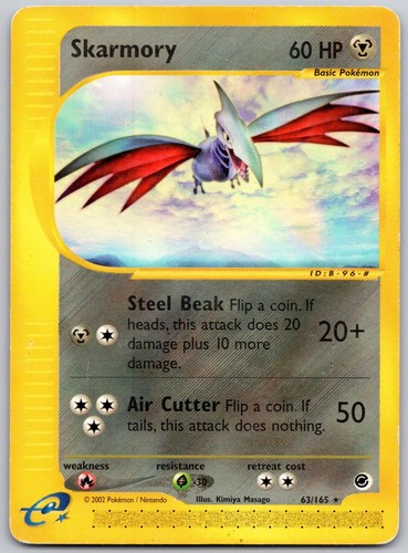Skarmory 63/165 Rare Expedition Base Set Pokemon Moderately Played