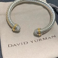 David Yurman Cable Flex Bracelet 7mm Sterling Silver with Diamonds