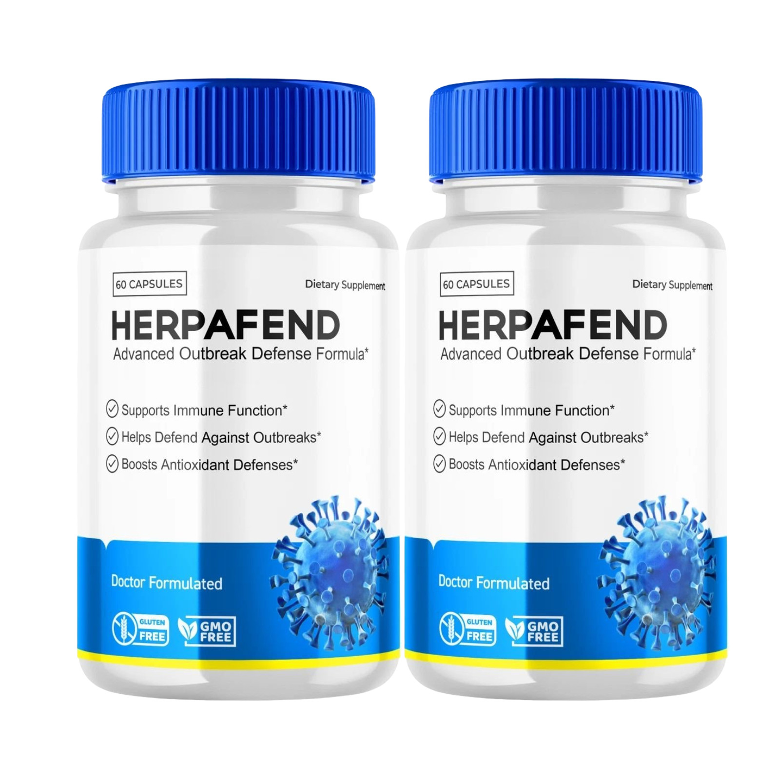 2-Pack Herpafend Skin Health Capsules - Supports Healthy Clear Skin-120 Capsules