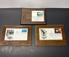 Set Of Three Commemorative First Day Of Issue Stamps Mounted  Plaque