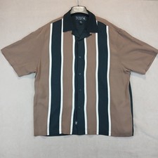 Nat Nast XL Mens Shirt Hawaiian Camp Bowling Embroidered 26x30 Fits A XXL