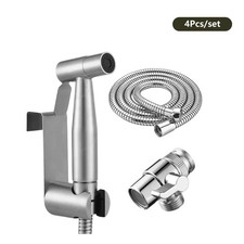 Stainless Steel Brushed Nickel Bidet Sprayer with Shattaf Adapter and Hose New