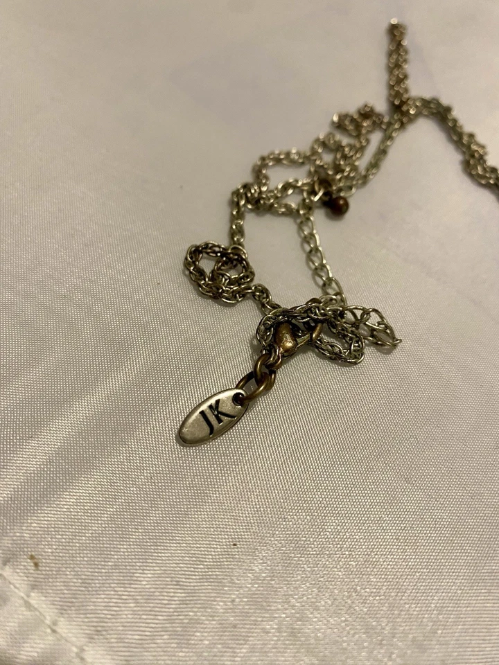 Jewel Kade Couture Silver Glitter Heart Pendant Vintage Crystal Pearl Bauble - Image 2 of 4