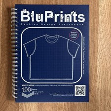 Carnet de croquis design de mode physique Blu Prints par artiste Blu Boy pour vêtements WNTD