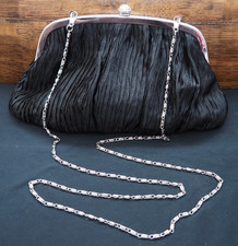 Neiman Marcus Black Evening Bag - Convertible Clutch w/ Rhinestone Clasp