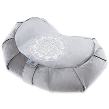 Meditation Cushion - Comfortable Floor Pillow - Traditional Crescent Meditati...