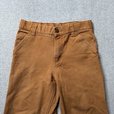 Carhartt Pants Boys 12 Brown Cotton Dungarees Canvas Workwear Utility Kids