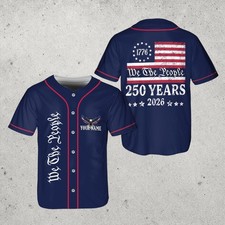 Personalized 250th America Anniversary Baseball Jersey We The People Patriotic