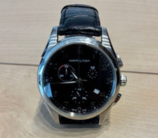 Montre chronographe à quartz Hamilton Jazzmaster Slimline H386120 noire JP