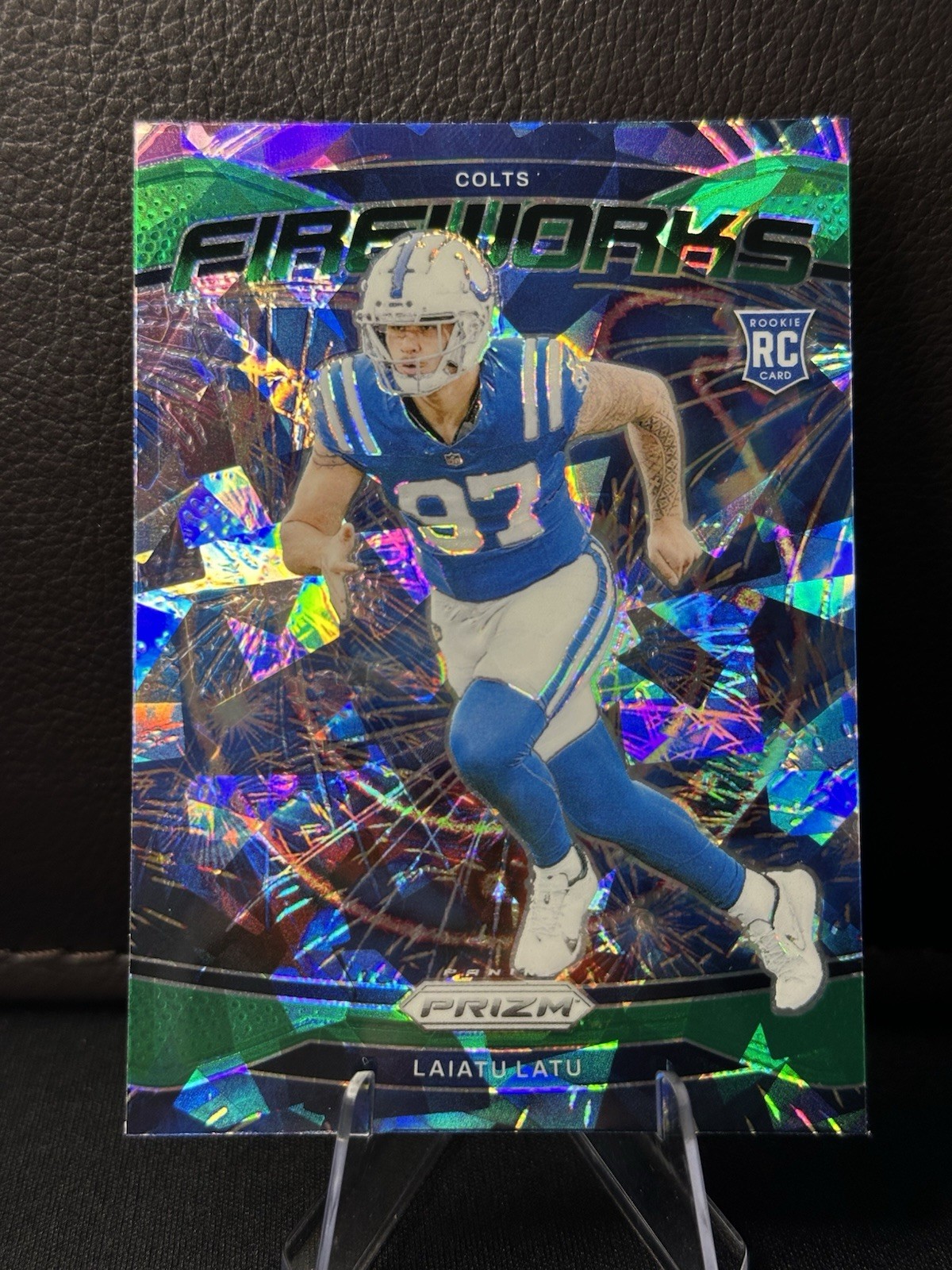 Laiatu Latu Panini Prizm Fireworks #17 Green Ice