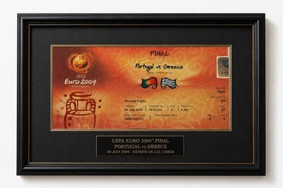 FINAL TICKET Portugal vs Greece  FLAG VARIANT  ORIGINAL !!-1st Ronaldo EURO 2004