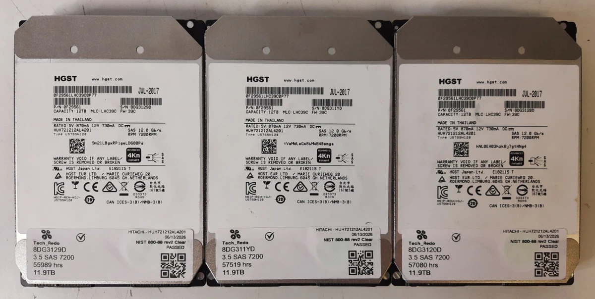 HGST Internal Hard Disk Drives 12 TB Storage Capacity for sale | eBay