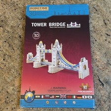 TOWER BRIDGE In England 3D Wooden Puzzle by ROBOTIME 92 Pieces Item JPD656 NEW