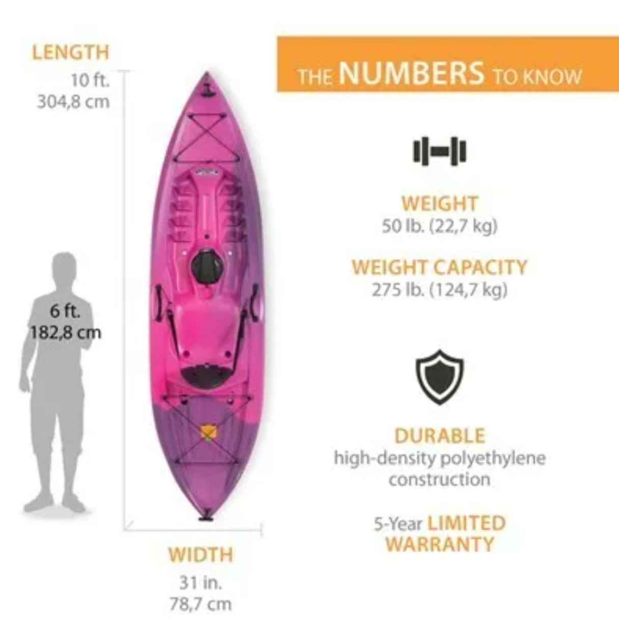 Lifetime Tamarack 100 Sit-On-Top Kayak (Paddle Included) 90998