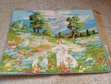 Tapiz de punta de aguja vintage Jeux D'ete - Juegos de verano 47 cm x 36 cm 3184
