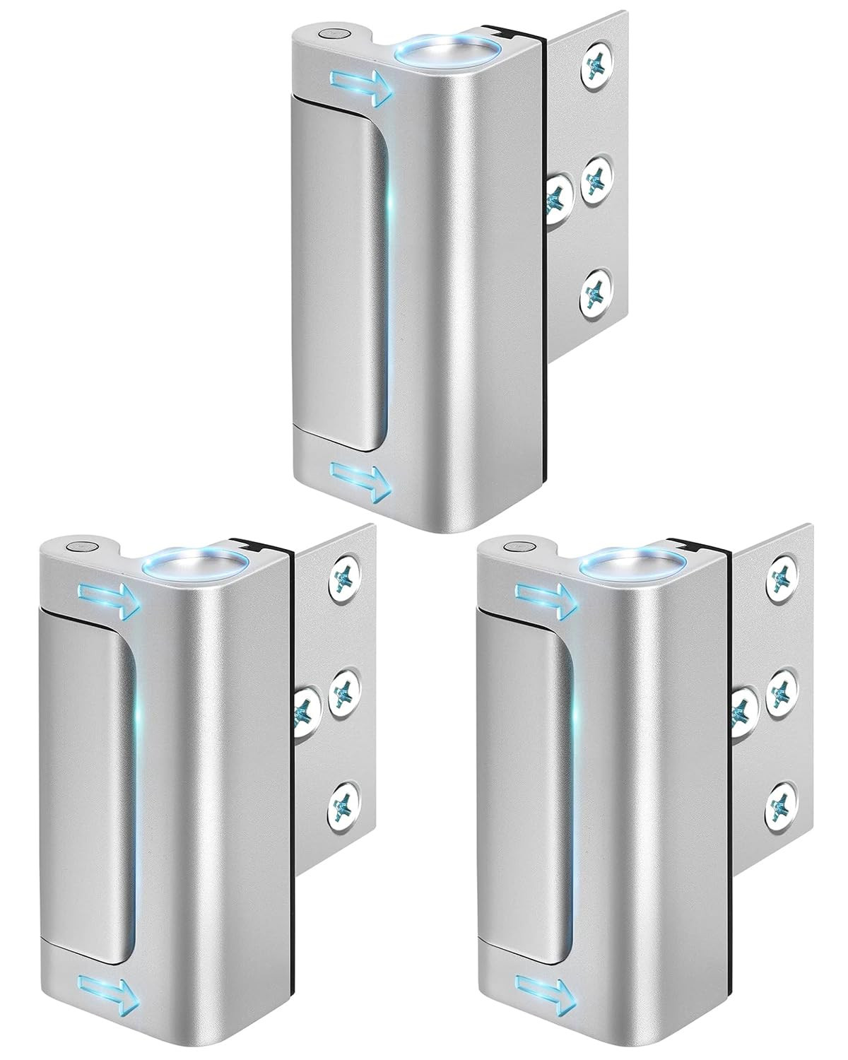 3-Pack Heavy-Duty Metal Door Lock for Home Security & Child Safety