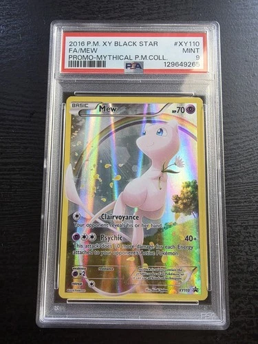 Pokémon TCG Mew XY Black Star Promo #XY110 Full Art Holo PSA 9 Card