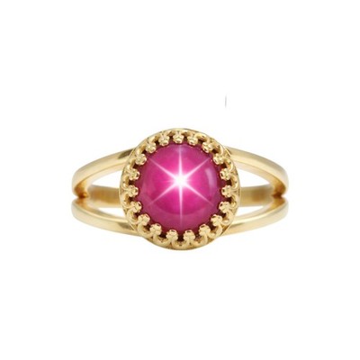 Lindy Pink Star Ruby Ring 925 Sterling Silver, 6 Rays Star Sapphire Ring