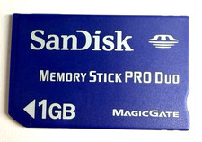 Genuine SanDisk 1GB Memory Stick Pro Duo MagicGate Sony Camera PSP Sony Portable