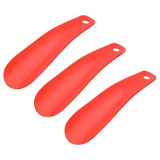 6in Shoe Horn, 3Pcs Plastic Shoe Helper, Red