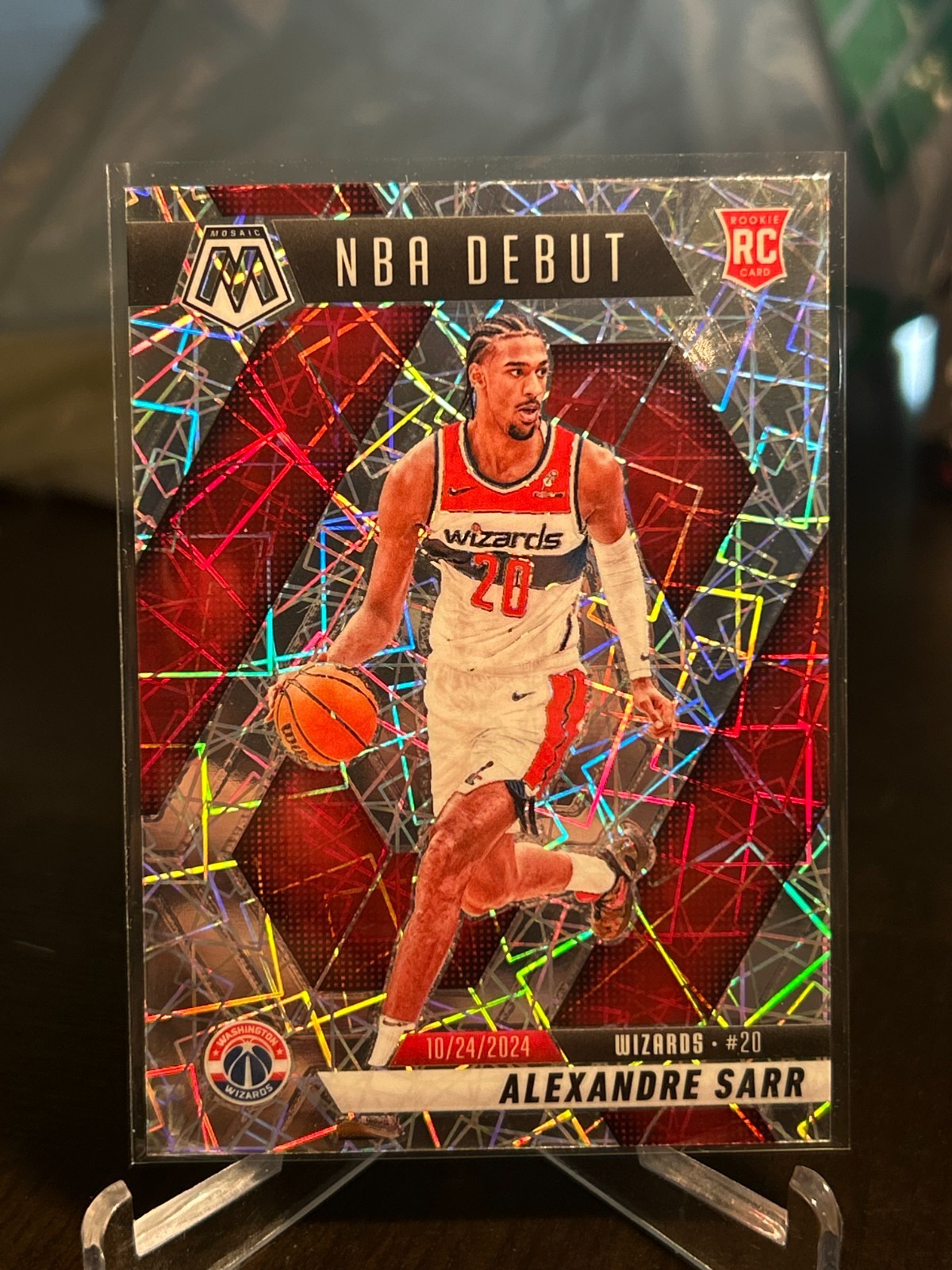 ALEXANDRE SARR 2024-25 PANINI MOSAIC SILVER LAZER PRIZM NBA DEBUT #254 RC MINT