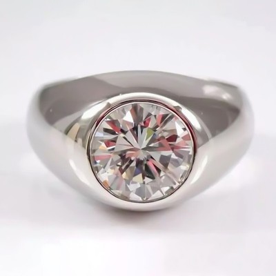 3.35 Ct Certified Round White Diamond Solitaire Ring 925 Silver Gift Idea