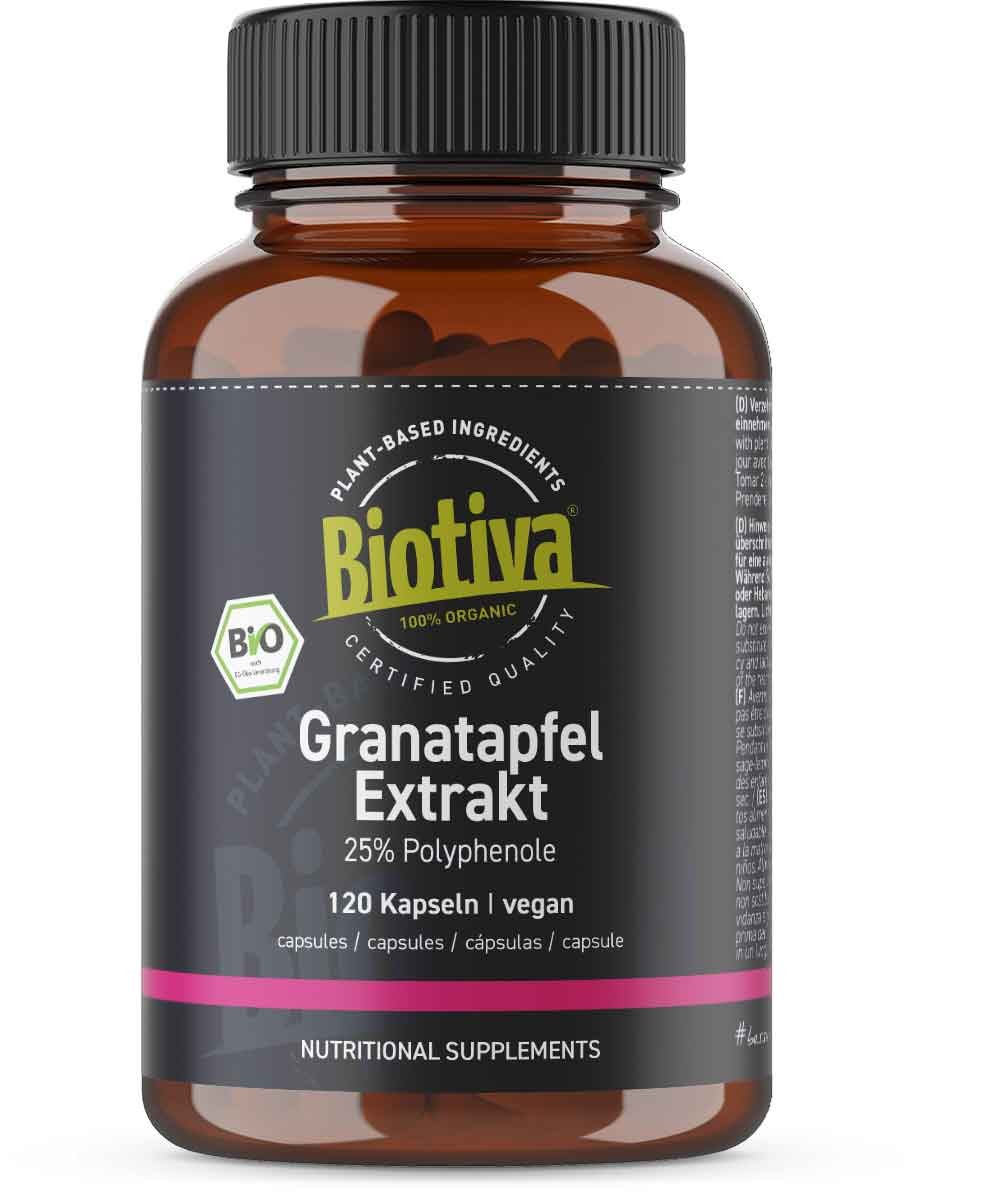 Granatapfel Extrakt Bio (120 Kapseln) Biotiva (213,97 EUR/kg)