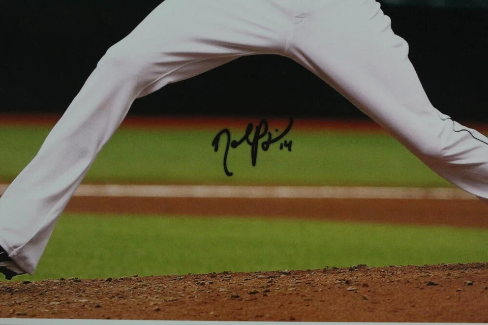 PÓSTER FOTOGRÁFICO 16X20 AUTÓGRAFO FIRMADO DAVID PRICE CY YOUNG SERIE MUNDIAL CAMPEÓN PSA Foto 2 de 2