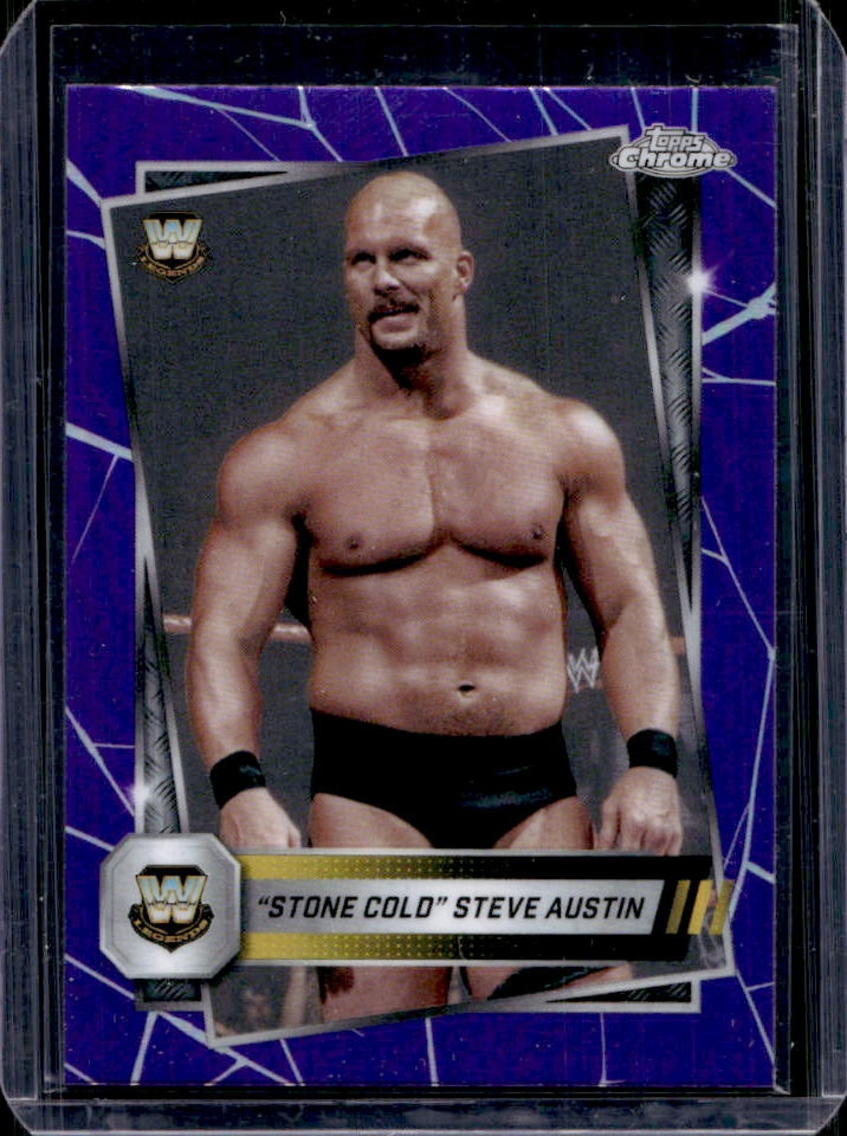2025 Topps Chrome WWE Stone Cold Steve Austin Purple Refractor #6