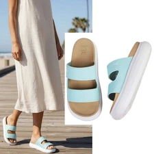 Reef sierra 2 bar slip on platform sandals icy blue y2k vacation outdoor travel