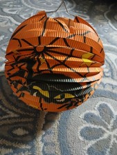 Vintage Halloween Paper Lantern Jack-o'-lantern Pumpkin Hanging Decoration 9"