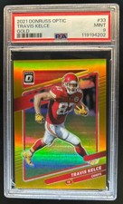 2021 Panini Donruss Optic Travis Kelce Gold #/10 Chiefs PSA 9