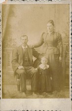 Cabinet Card Antique Photo Family Group Man Woman Child Toddler Wieman Mustache