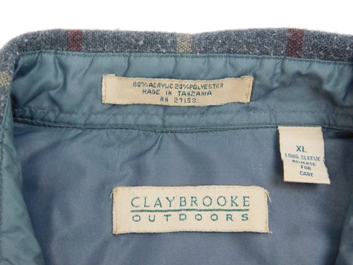 Clay Brooke Outdoors Mens Long Sleeve Button Flannel Size XL - Picture 3 of 14