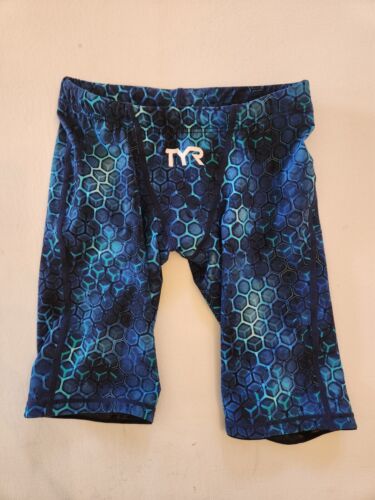 NEW TYR Boys Size 22 (6) Akurra Thresher Short Jammer Tech Suit Swimsuit Blue