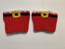 Christmas Santa Claus Boot Cuffs New Handmade Crochet Embellish the top of Boots
