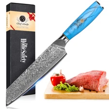 8 inch Damascus Kiritsuke Knife VG10 Damascus Steel Chef Knife Resin Handle