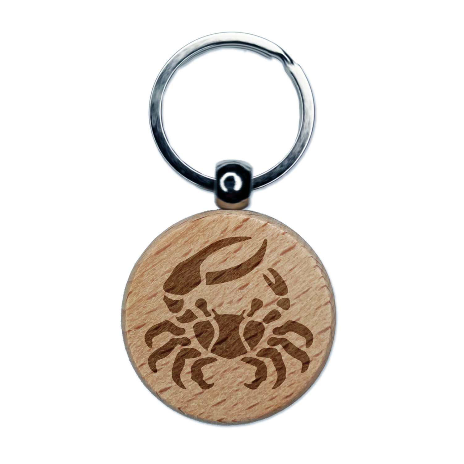 Fiddler Crab Crustacean Large Claw Engraved Wood Keychain Charm