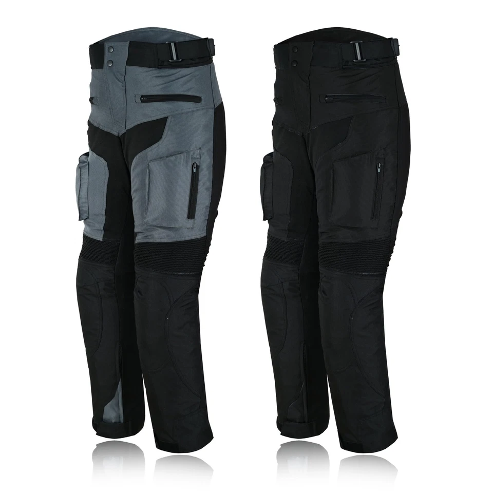 Motorbike Motorcycle Waterproof Cordura Textile Trousers Pants CE Armours BLACK - Image 4 of 4
