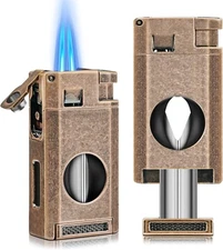 Torch Cigar Lighter with cigar v cutter