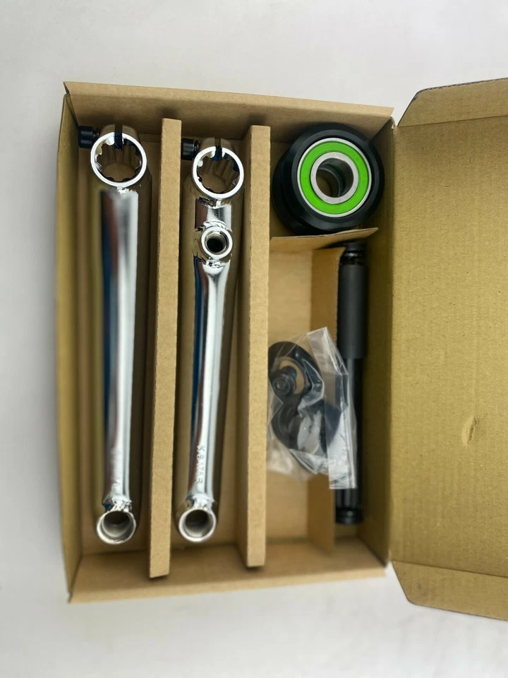 ALTA Heavy Duty Acero Cromolibrado Manivela BMX Manivela de 3 Piezas 175mm Cromo 19mm Husillo Foto 2 de 4