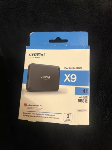 Crucial X9 4TB Compact Portable External SSD Drive 1050MB/s USB-C CT4000X9SSD902