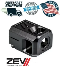 New ZEV Tech Alum PRO V2 Compensator 1/2x28 9mm for Glockk 17/19/26/34 Pistol