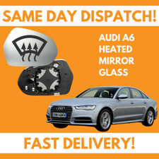 For Audi A6 Inc Allroad 2011-2018 Heated Wing Mirror Glass Right Drivers Side