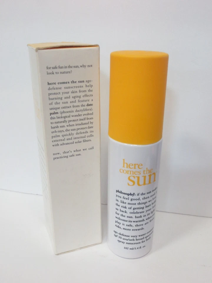 PHILOSOPHY HERE COMES THE SUN AGE-DEFENSE SPF 30 SPRAY PROTETOR SOLAR 3,4 OZ (LOTE 2) - Imagem 3 de 4