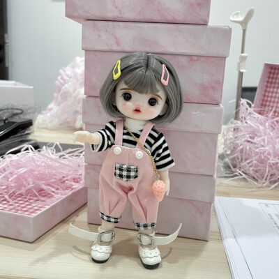 Mini 16cm Girl Doll with Dolls Outfits Wigs Face Makeup Lifelike Kids Cute Toy