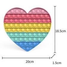 7.5" Silicone Popit Fidget Macaron Heart Push Bubble Stress Relief Poper Pop Toy