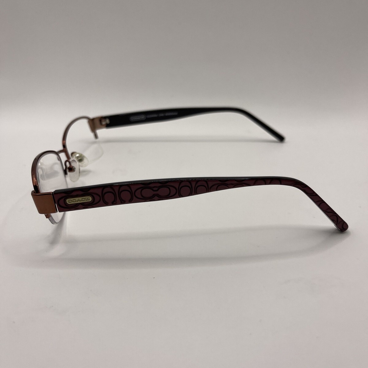 COACH EYEGLASSES SET OF 2 SUZANNA 246 STYLE TAN & BORDEAUX CLASSIC CC  50-17-135 Coach Eyeglasses Frames SUZANNA 246 BORDEAUX Red Oval Half  main image 3